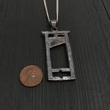 French Guillotine Necklace - Handcrafted 3D Guillotine Pendant in Solid Bronze