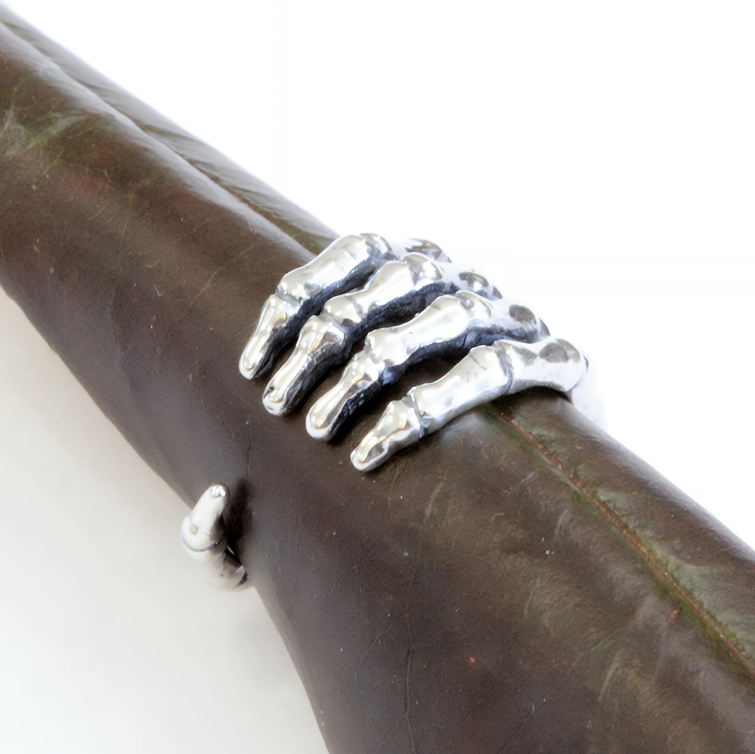 Solid White Bronze Skeleton Hand - Moon Raven Designs