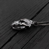 Grizzly Bear Skull Necklace - Solid Hand Cast Jewelers Bronze - Three Dimensional Detail - Polished Oxidized Finish - Multiple Chain Lengths