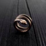 Snake Wrap Ring – Unique Serpent Scale Band by Moon Raven Designs