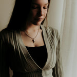 Close-up necklace with detailed skull pendant | Moon Raven