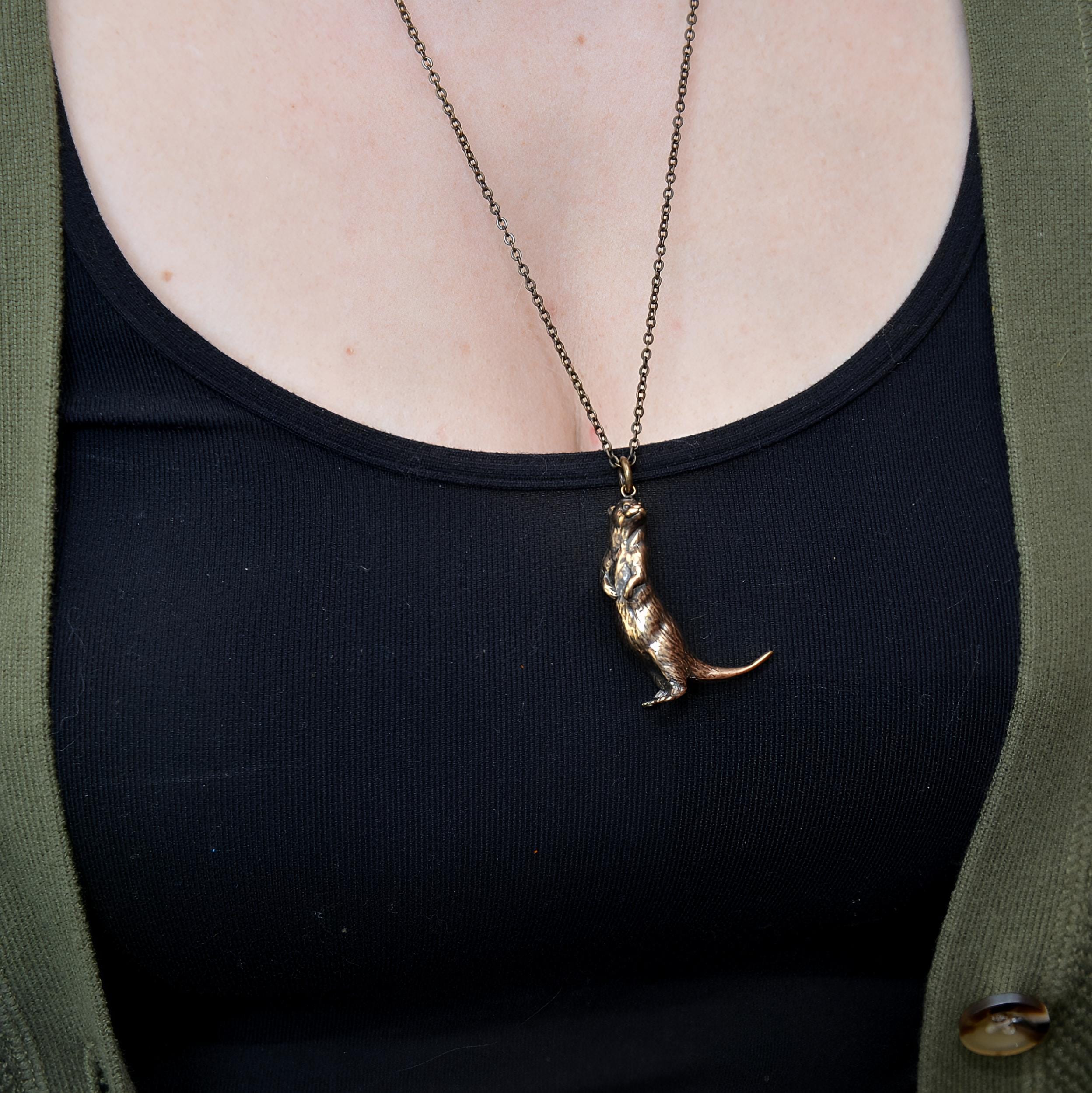 Standing Otter Pendant Necklace - Moon Raven Designs