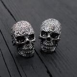 Sugar Skull Cufflinks – Oxidized Bronze Floral Skull Accessories by Moon Raven Designs