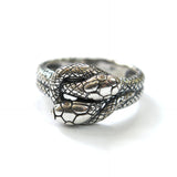 Twin Snake Ring – Handcrafted Sterling Silver Band With Realistic Serpent Design