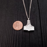 Sterling Silver Mjolnir Urn Necklace, Thor's Hammer Memorial Pendant