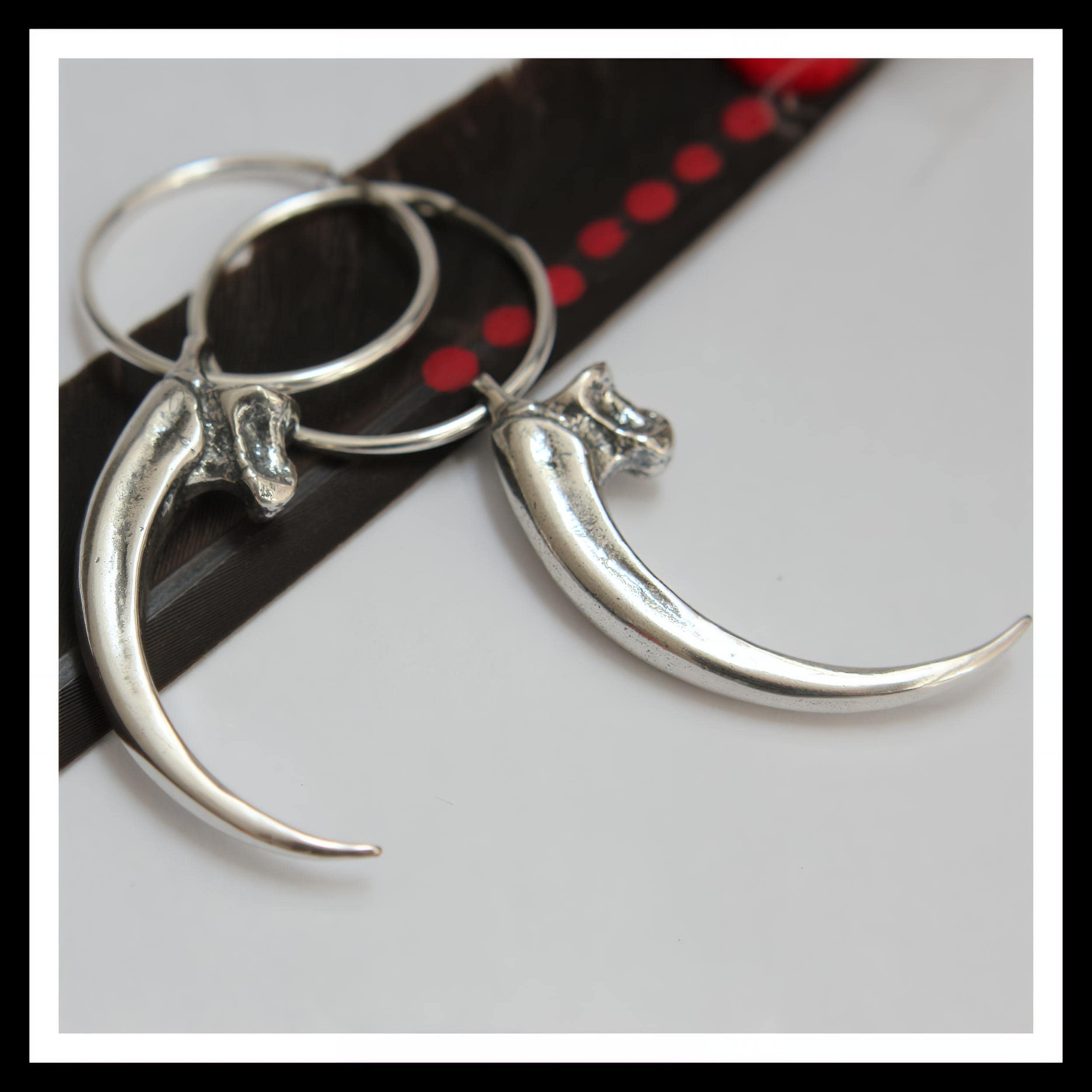 Eagle Talon Hoop Earrings - Moon Raven Designs