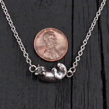 Sterling Silver Otter Pendant - Hand Polished Wildlife Jewelry Gift by Moon Raven Designs