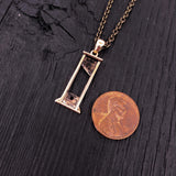 Bronze Guillotine Charm Pendant Necklace Rustic Oxidised Finish Protest Jewelry