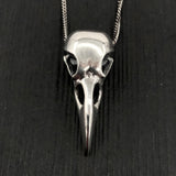 Raven Skull Necklace - Detailed Raven Pendant With Patina Effect Bronze Necklace