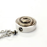 Coiled Snake Cremation Necklace – Bronze Memorial Urn Pendant