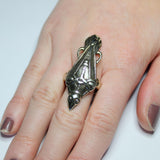 Viking Talon Ring – Adjustable Bypass Norse Raven Jewelry with Double Talisman Design