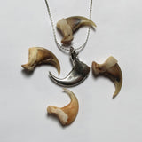 Bobcat Claw Pendant Sterling Silver Necklace - Realistic Wild Cat Jewelry Accessory