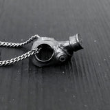 Gas Mask Necklace - Sterling Silver Post Apocalyptic Jewelry Pendant