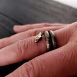 Snake Wrap Ring – Unique Serpent Scale Band by Moon Raven Designs