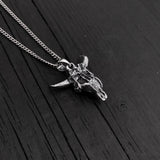 Silver Bison Necklace – Handcrafted Sterling Silver Jewelry With Bison Skull Pendant