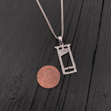 Gothic Necklace, Sterling Silver Guillotine Pendant for Dark Academia, Witchy Historical Macabre Jewelry