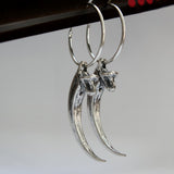 Eagle Talon Earrings Silver Hoop Earrings - Detailed Bald Eagle Claw Jewelry, Nature Inspired