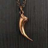 Velociraptor Claw Necklace - Solid Bronze Dinosaur Pendant by Moon Raven Designs