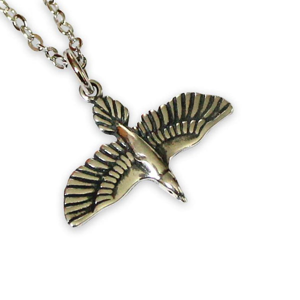 Soaring Raven In Flight Pendant Necklace - Moon Raven Designs