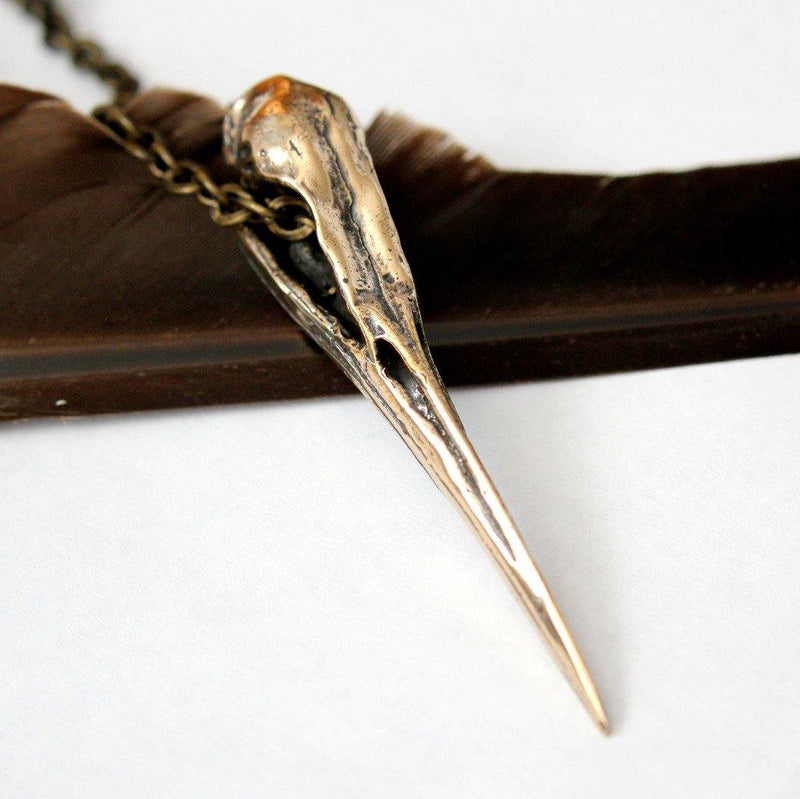 Heron Skull Pendant Necklace - Moon Raven Designs