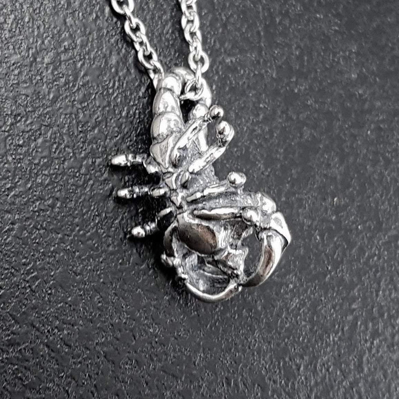 Scorpion Pendant Necklace Solid Cast Silver Plated Bronze - Moon Raven Designs