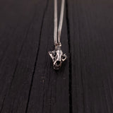 Cat Skull Pendant Necklace - Solid Hand Cast 925 Sterling Silver - Fully Articulated Jaw - Domestic House Cat Jewelry Gift