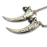 Silver Owl Talon Claw Earrings - Moon Raven Designs
