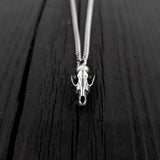 Fox Skull Charm Pendant Necklace - Solid Hand Cast 925 Sterling Silver - Gift for Her - Multiple Chain Lengths