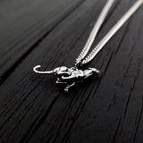 Running Cheetah Charm Pendant Necklace - Solid Hand Cast 925 Sterling Silver - Big Cat Gift for Her - Multiple Chain Options