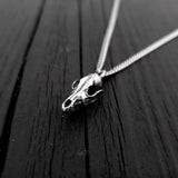 Fox Skull Charm Pendant Necklace - Solid Hand Cast 925 Sterling Silver - Gift for Her - Multiple Chain Lengths