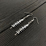 Silver Sitka Spruce Tree Silhouette Earrings  Solid Cast 925 Sterling Silver Polished Finish