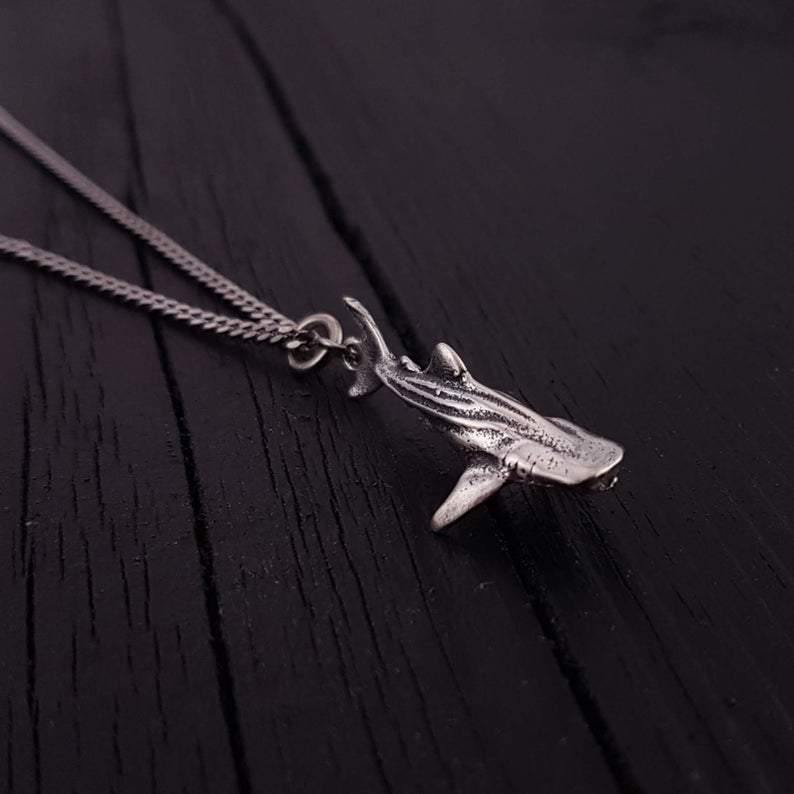 Whale Shark Necklace Solid Sterling Silver - Moon Raven Designs